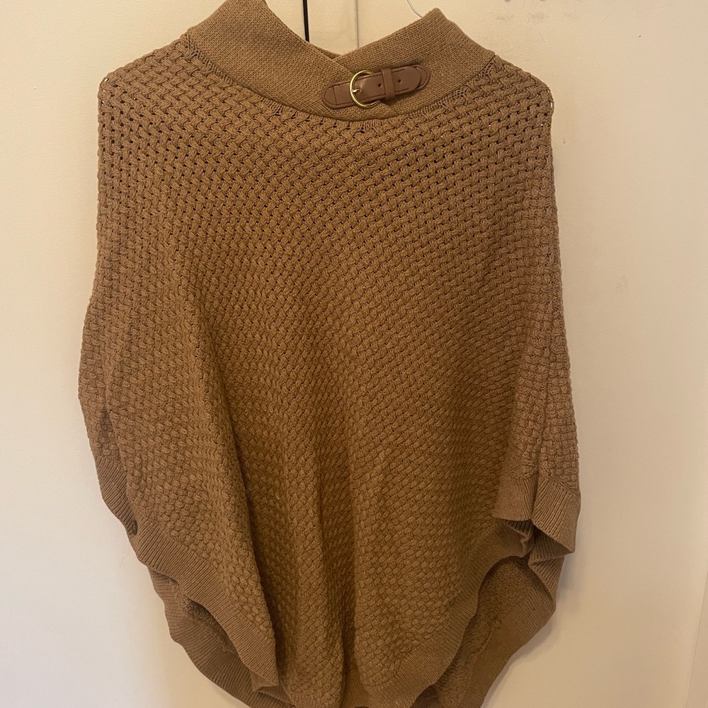Banana Republic Factory Poncho with Leather Clasp